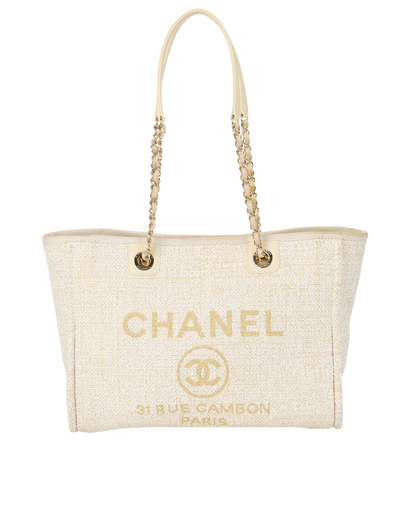 Boucle Small Deauville, £2,100, Handbags, Cream/Gold, Canvas, Front view